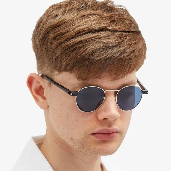 NWT SAINT LAURENT BLUE UNISEX SUNGLASSES - Picture 1 of 4